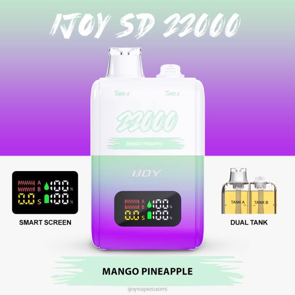 iJOY SD 22000 kertakäyttöinen LZF0157 mango ananas iJOY vape review