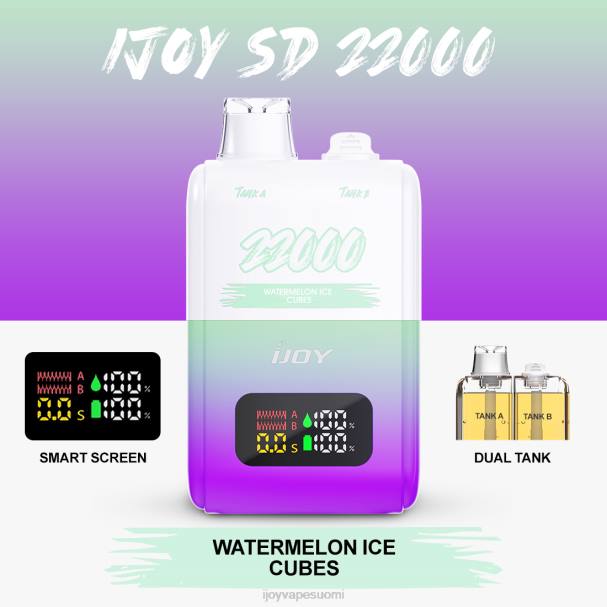 iJOY SD 22000 kertakäyttöinen LZF0159 vesimeloni jääkuutioita iJOY bar review